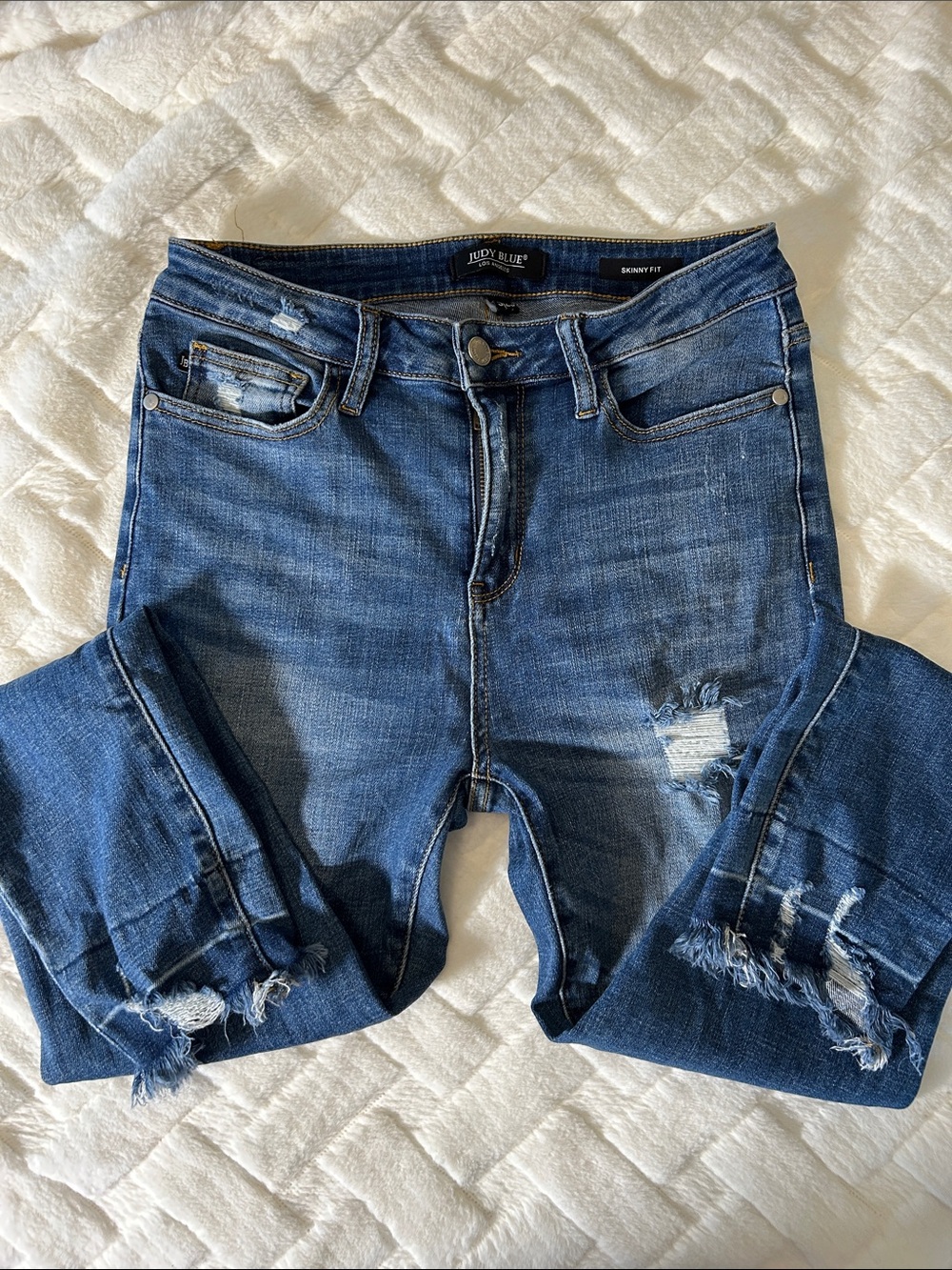 Judy Blue Dark Blue Distressed Skinny Jeans size 9/29